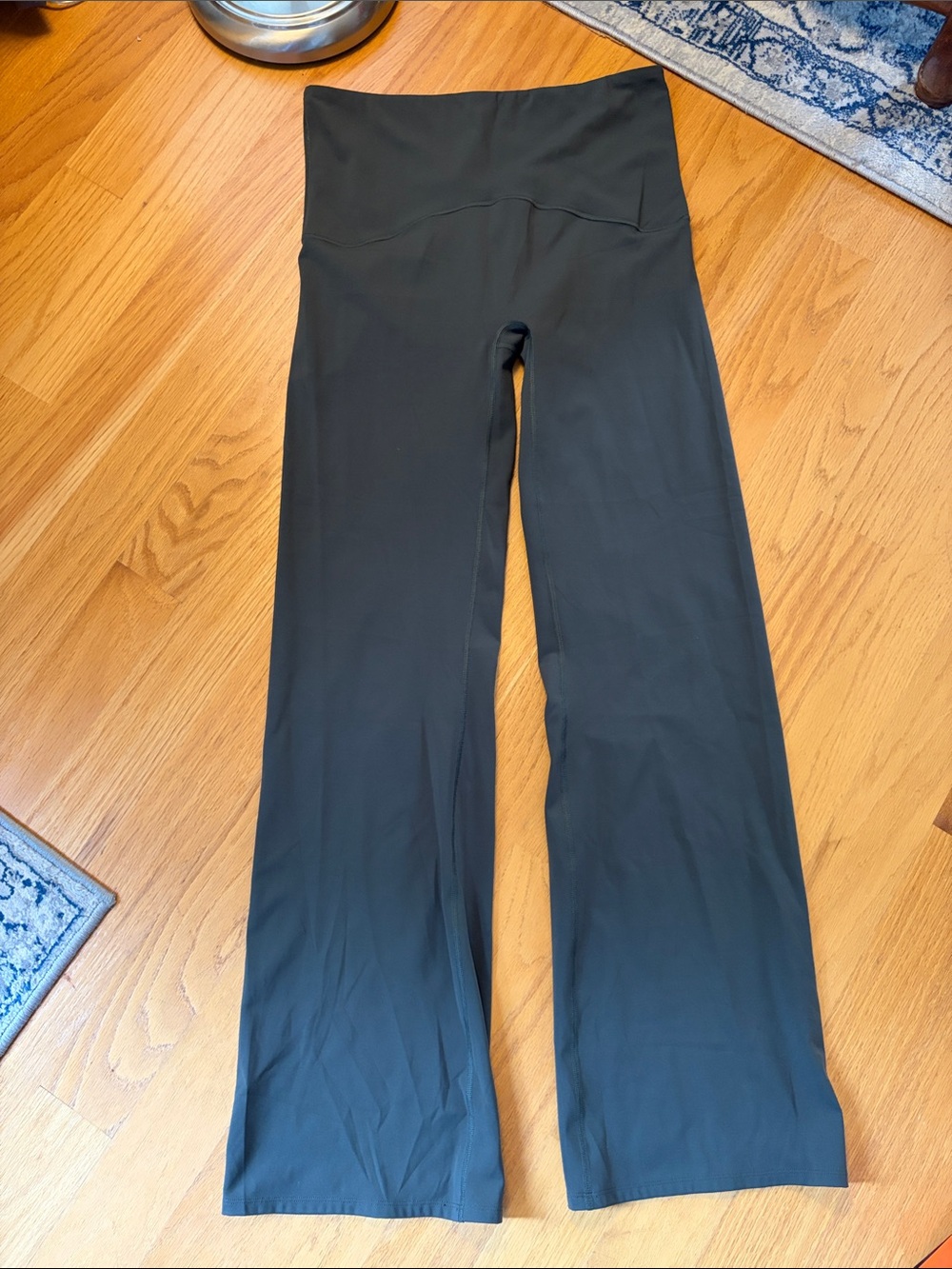 SPANX Booty Boost Flare Leggings Yoga Pants size 1X Tall Dark Palm Olive green